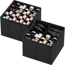 Spaceaid Shoe Organizer For Closet, 2 Pack Foldable Shoe, 32 Pairs, Black - $36.99