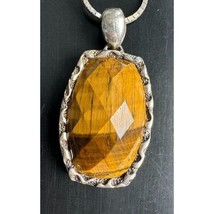 Whitney Kelly 925 Sterling Silver And Faceted Tiger&#39;s Eye Pendant Necklace Sky - $89.11