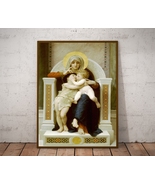 Madonna with child, Wall Art, Catholic Art, Bouguereau, Poster and Canvas  - £9.50 GBP+