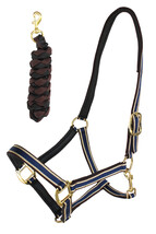 Nylon Horse Neoprene Padded Adjustable Halter Brass Hardware 606174 - $26.72