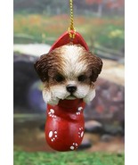 Ebros Lifelike Shih Tzu Puppy Dog in The Sock Small Hanging Ornament Fig... - $303.91 MXN