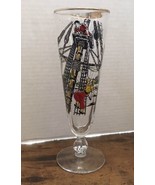 Vtg Mid Century Modern Gold Rim Nautical Pirate Clipper Ship Beer Glass ... - $282.73 MXN