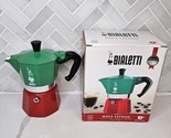 Bialetti Moka Express Espresso Coffee Maker 3 Cup Green Red Silver Made ... - $41.53