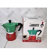 Bialetti Moka Express Espresso Coffee Maker 3 Cup Green Red Silver Made ... - £32.52 GBP