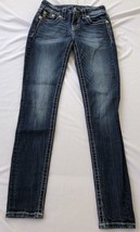 Miss Me Girls Womens Jeans 24x30 Blue Low-Rise Skinny Stretch Denim M3030S - £16.37 GBP