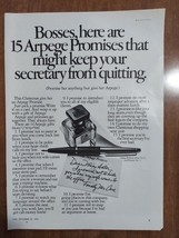 Arpege Promise 1970 Vintage Print Ad Womens Perfume Bottle Note Pen - $8.90