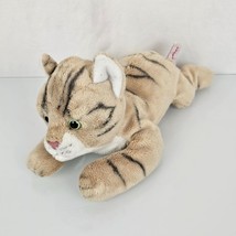 FAO Schwarz Stuffed Plush Tabby Cat Tiger Stripe Kitty Cat Kitten Cub Tan Black - £62.27 GBP