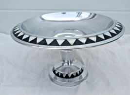 Towle Silversmiths Mother of Pearl Inlay Pedestal Tray Centerpiece India Vintage - £27.22 GBP