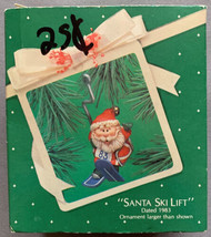 1983 Hallmark Santa Ski Lift Christmas Tree Ornament In Original Box - £3.19 GBP