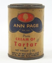 VINTAGE Antique Ann Page Rajah Cream of Tartar 3 oz Tin Can - £23.67 GBP