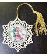 Lenox Porcelain Christmas Ornament Victorian Lace Skaters Vintage FIne C... - $37.20 CAD