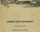  Garden House Restaurant Menu Diamond Lake Illinois 1960&#39;s - £23.51 GBP