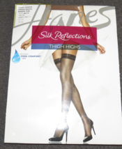 Hanes Silk Reflections Barely There Sheer Toe Thigh High Stockings Size CD - £11.95 GBP