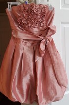 Twenty One Womens Size Small Dress Bubble Hem Pink Mini Rosette Barbieco... - £44.36 GBP