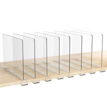 8 Pack Clear Shelf Dividers, Vertical Purse Organizer For Closet Perfect... - £40.71 GBP