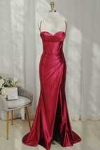 Lace-Up Burgundy Cowl Neck Ruched Long Party Dress,Black Prom Dresses - £134.70 GBP