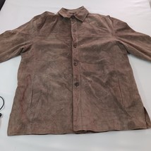 Pronto Uomo Leather Jacket Men's XL Suede Brown Button Up Sport Coat Genuine image 8