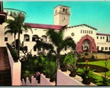 Contea Tribunale Casa Santa Barbara Ca Unp Mano Colorato Fototipia Carto... - $7.13