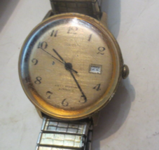 Vintage Timex 35mm Gold Tone Automatic Manual Wind Up Bronze dial - $27.90