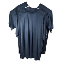 Mens Plain Navy Blue Workout Shirts 2XL XXL Polyester Short Sleeve Crew ... - £23.89 GBP