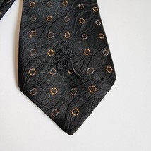 Countess Mara New York Vintage Silk Tie Black Circles Classic Embroidere... - £7.57 GBP