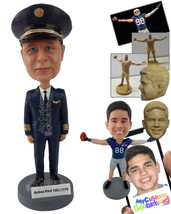 Personalized Bobblehead Commercial Airline Pilot, Senior Officer - Careers &amp; Pro - £71.56 GBP