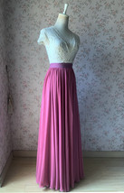 Plum Floor Length Chiffon Skirt Summer Women Plus Size Chiffon Maxi Skirt image 6
