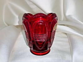VINTAGE Fenton Art Glass Ruby Glass Votive Toothpick Holder Barred and O... - £17.29 GBP