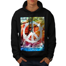 Wellcoda Make Love Not War Mens Hoodie, Peace Casual Hooded Sweatshirt - £25.58 GBP+