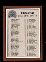 2000 FLEER GREATS OF THE GAME #NNO CHECKLIST NMMT *AZ0069 - £1.17 GBP