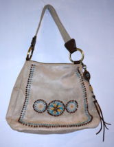 Franco Sarto Turquoise &amp; Brown Beads and Keychain Boho Shoulder Bag - $30.79