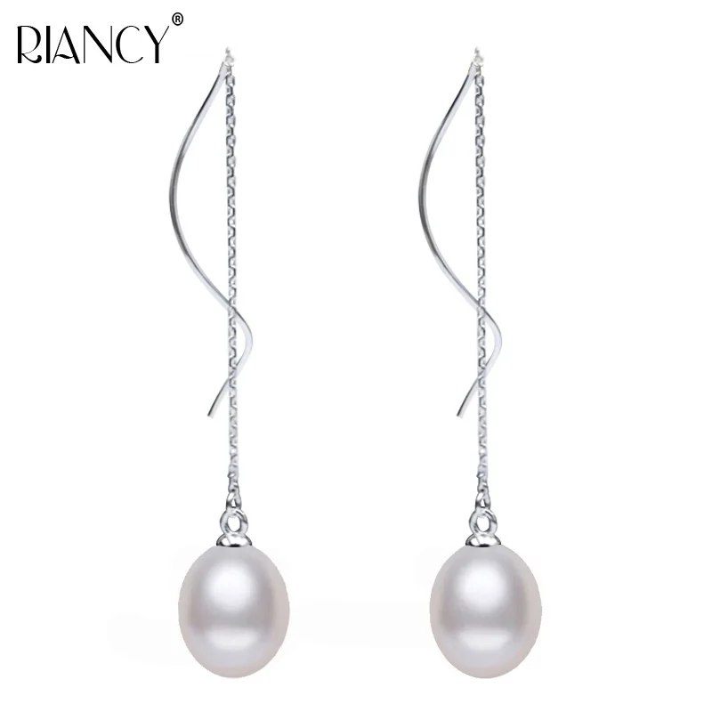 Genuine Freshwater Natural Long Pearl Earrings Women,Trend Bridal White ... - $15.58