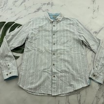 Carbon 2 Cobalt Mens Button Up Shirt Size M White Blue Striped Long Sleeve - $556.59 MXN