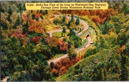 Loop Over Newfound Gap Highway TN Birds Eye Aerial View Vintage Postcard (C9) - £3.90 GBP