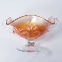 Vintage Dugan Marigold Carnival Glass Question Mark Bon Bon Candy Dish Bowl - £16.80 GBP