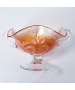 Vintage Dugan Marigold Carnival Glass Question Mark Bon Bon Candy Dish Bowl - $22.50