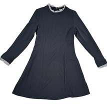 New Eliane Rose Dress Medium Navy Blue Striped Trim Cotton Mini Modal Spandex - £14.36 GBP