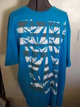 Men&#39;s Guys Volcom Tee T-SHIRT Blue Striped Designs Logos Chest NEW$30 - £14.21 GBP