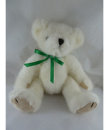 T.C. by Dawson Plush Teddy Bear White Soft cuddle toy green ribbon 11.5&quot; - €11,20 EUR