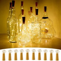 10 Pack Wine Bottle Lights With Cork, 20 Led Wine Bottle With Lights On Copper W - £22.13 GBP