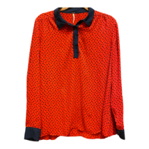 Free People Red Blue horse print blouse Medium - £30.69 GBP