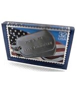 USPS souvenir magnet &quot;POV &amp; MIA Never Forget&quot; 32 cent US stamp acrylic b... - €10,24 EUR