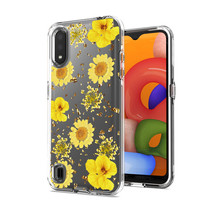Pressed Dried Flower Design Phone Case For Samsung Galaxy A01 In Yellow - £7.99 GBP