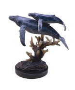 Hand Finished Humpback Whales Statue Marble Base - £487.10 GBP