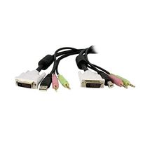 StarTech.com 6 feet 4-In-1 USB Dual Link DVI-D KVM Switch Cable with Aud... - $53.00