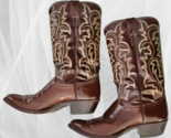 Justin Western Boots 2436 Brown Patent Leather Mens 10 D Pre-loved - $149.99