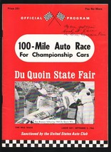 Du Quoin State Fair Speedway USAC Auto Race Program9/5/1966-Championship Cars... - £44.95 GBP