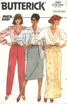 Misses&#39; SKIRT &amp; PANTS Vintage 1985 Butterick Pattern 3597 Sizes 20,22,24 - $12.00