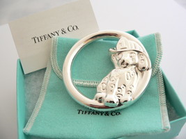 Tiffany &amp; Co Dog Rattle Cute Baby Shower Gift Pouch Fireman Puppy Silver Present - £588.39 GBP