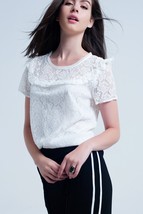 White Embroidered Blouse Shirt Top - £59.80 GBP